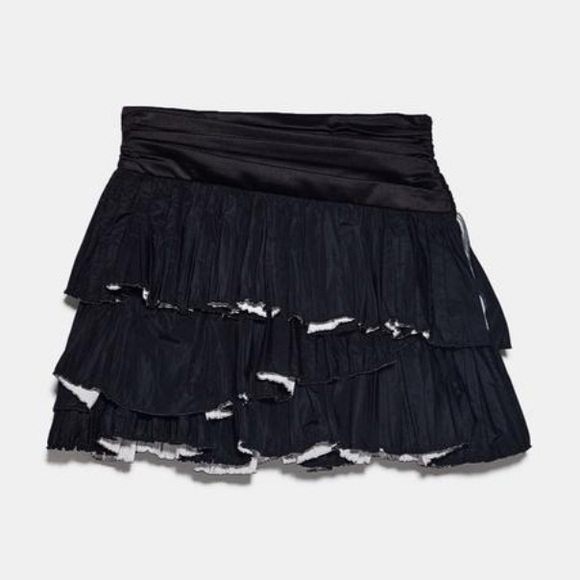 Zara Dresses & Skirts - NWT Zara Pleated Waist Ruffled Black Skirt in size small